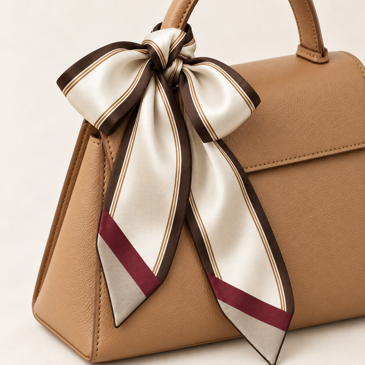 Elnaviq® Ruban Contrast Bag Scarf | A Parisian Touch for Your Everyday Bag