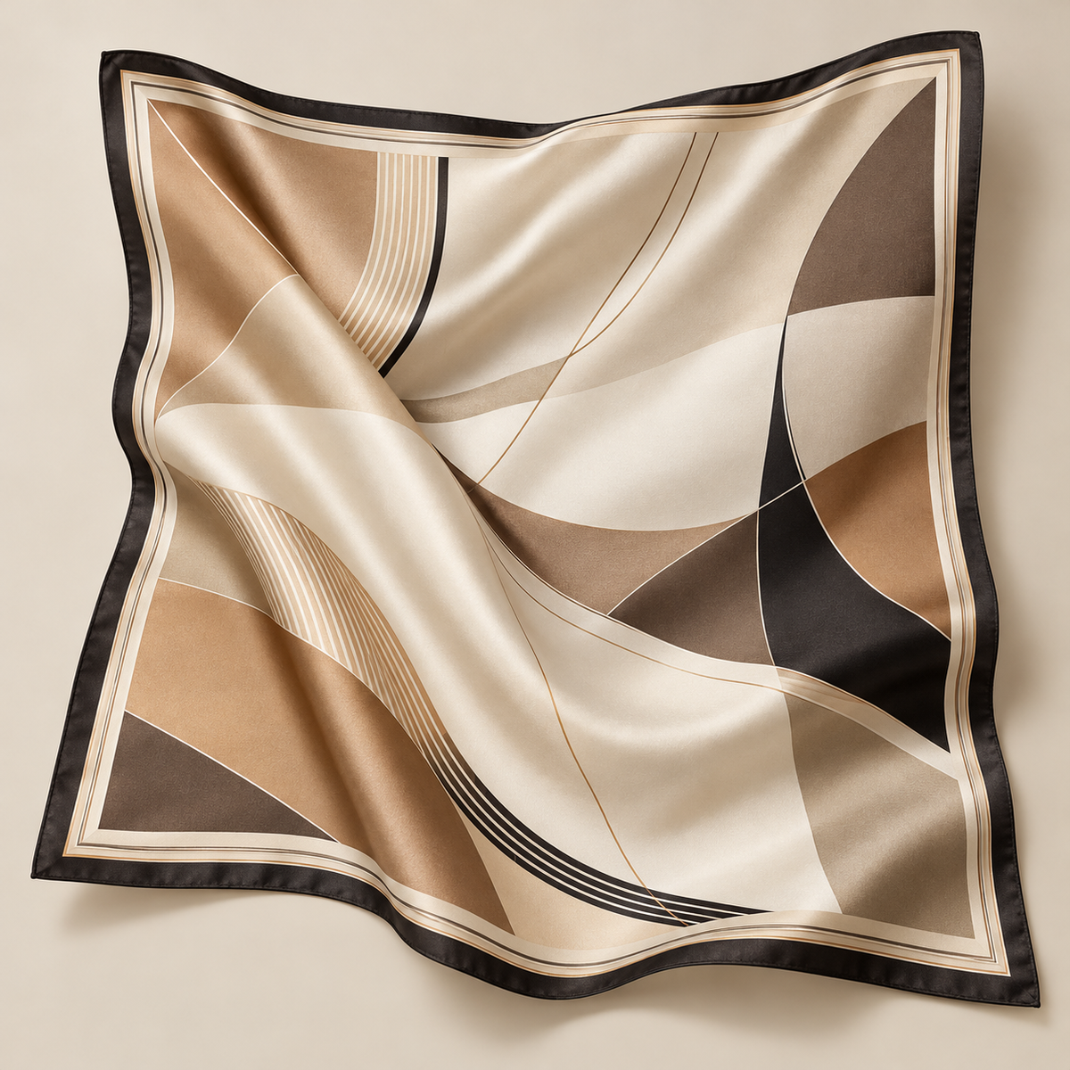 Elnaviq® Courbe Abstract Hair & Head Scarf | Sculpted Lines, Parisian Ease