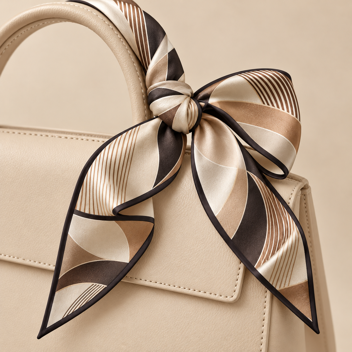 Elnaviq® Onde Abstract Bag Scarf | Warm Tones, Artful Curves