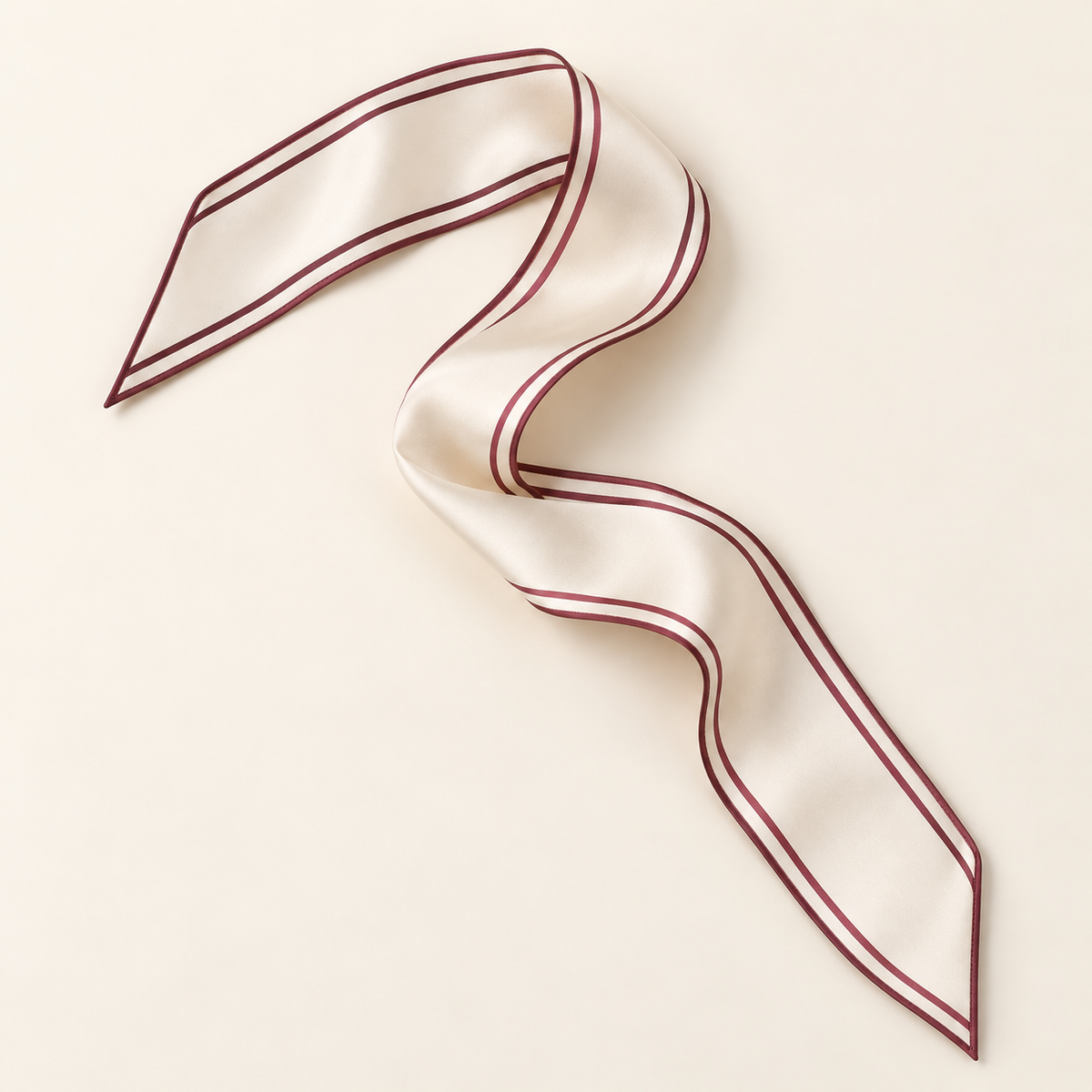 Elnaviq® Ligne Bordeaux Twilly Scarf | Clean Lines, Parisian Poise