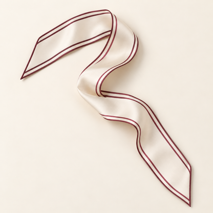 Elnaviq® Ligne Bordeaux Twilly Scarf | Clean Lines, Parisian Poise