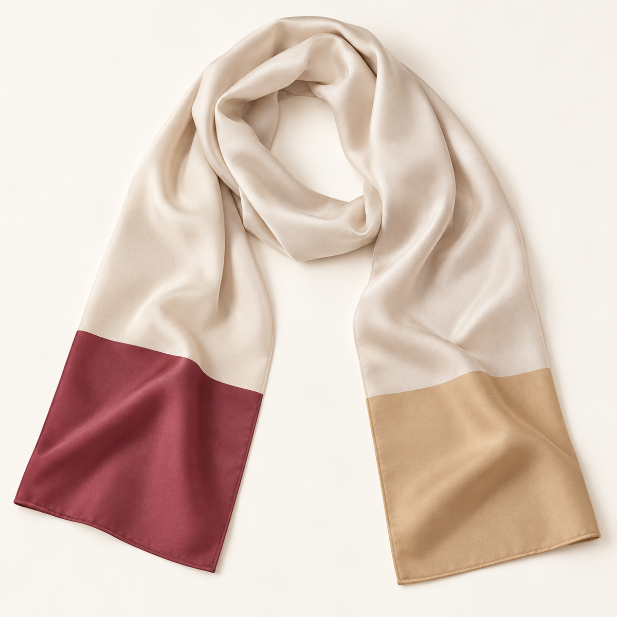 Elnaviq® Tricolore Long Scarf | Fluid Drapes, Parisian Simplicity