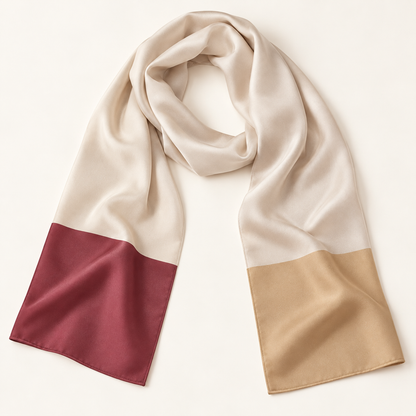 Elnaviq® Tricolore Long Scarf | Fluid Drapes, Parisian Simplicity