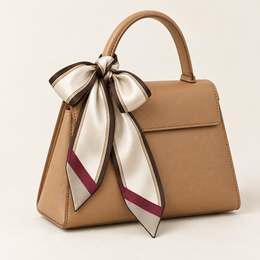 Elnaviq® Ruban Contrast Bag Scarf | A Parisian Touch for Your Everyday Bag
