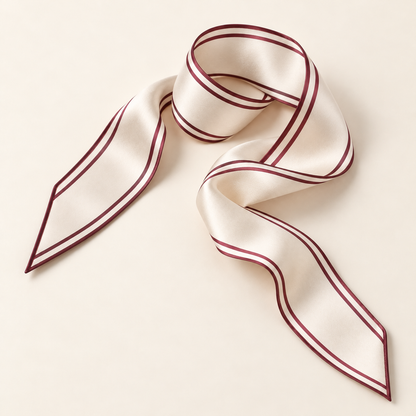 Elnaviq® Ligne Bordeaux Twilly Scarf | Clean Lines, Parisian Poise