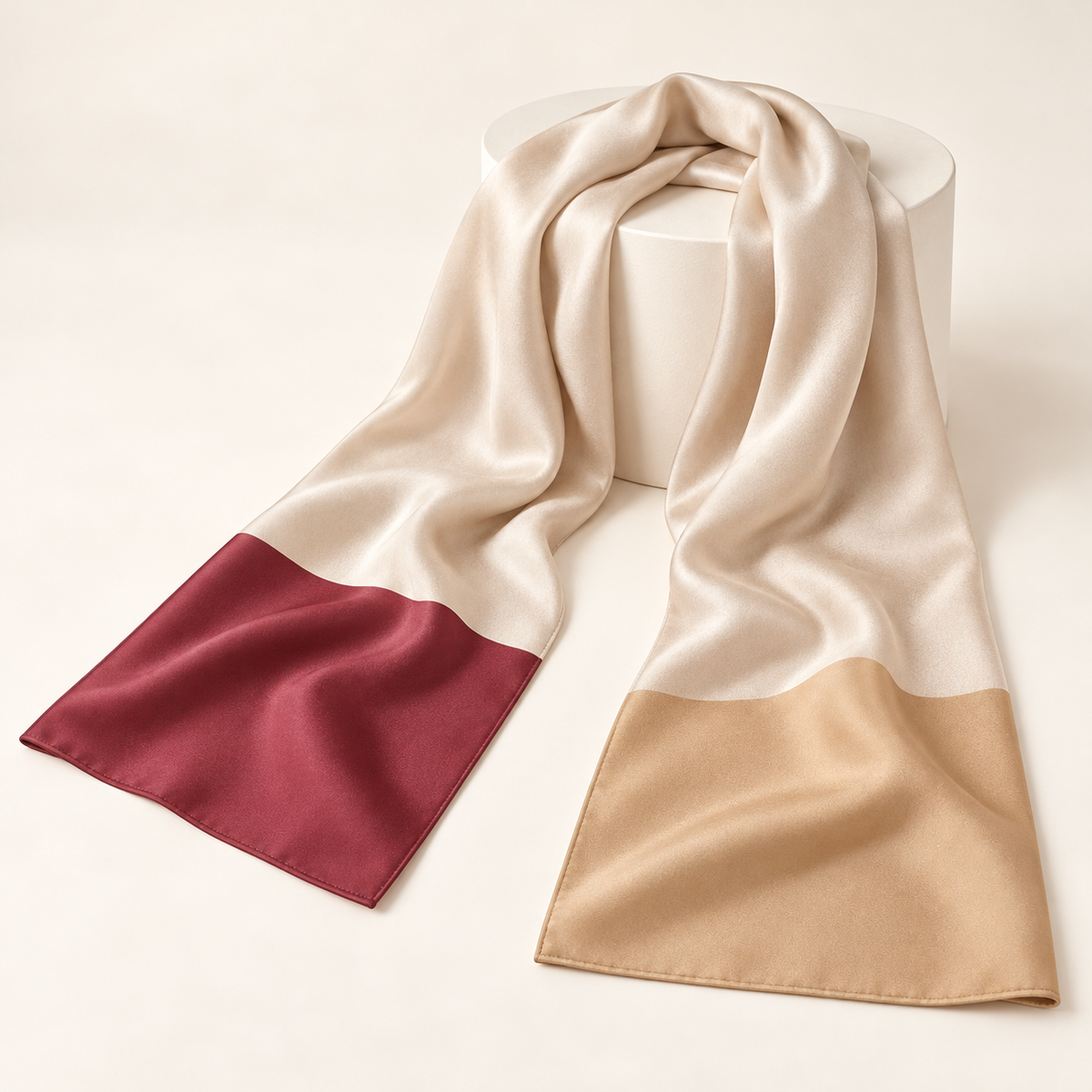 Elnaviq® Tricolore Long Scarf | Fluid Drapes, Parisian Simplicity
