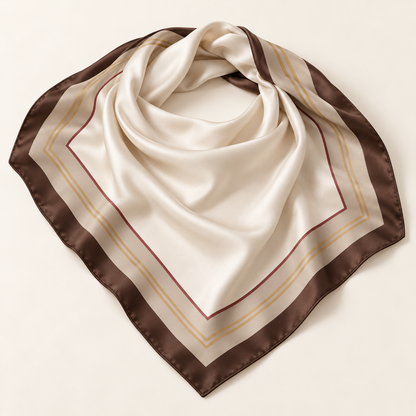 Elnaviq® Café Cadre Hair & Head Scarf | Classic Borders, Effortless Poise