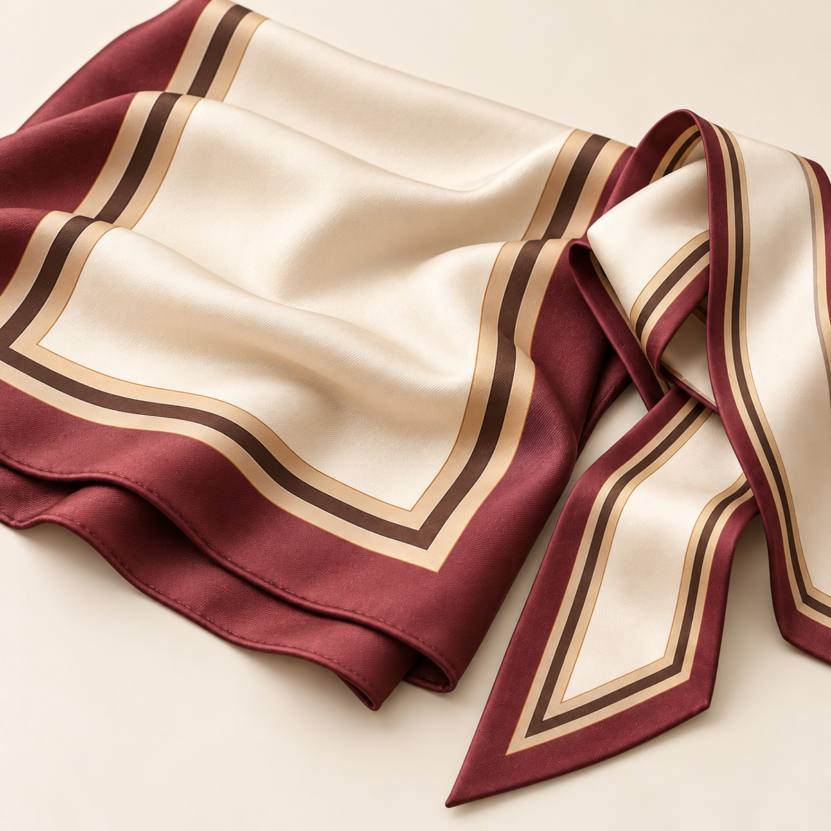 Elnaviq® Burgundy Border Scarf Gift Set | Parisian Charm, Thoughtfully Paired