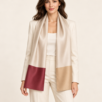Elnaviq® Tricolore Long Scarf | Fluid Drapes, Parisian Simplicity