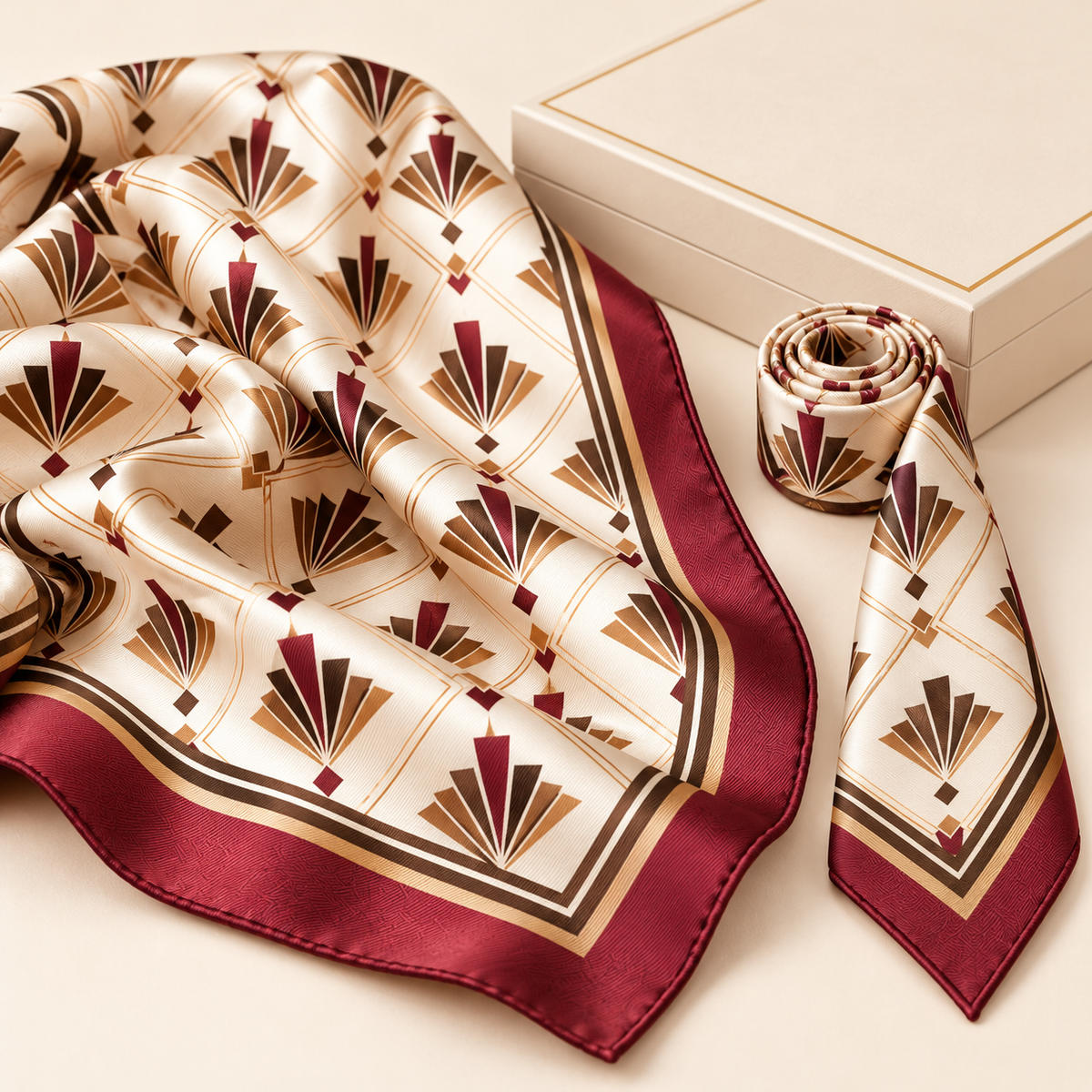 Elnaviq® Art Deco Scarf Gift Set | Parisian Poise, Thoughtfully Paired
