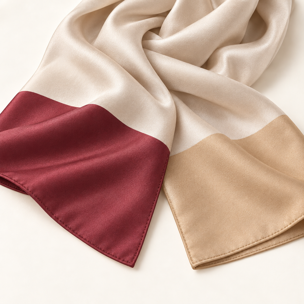 Elnaviq® Tricolore Long Scarf | Fluid Drapes, Parisian Simplicity