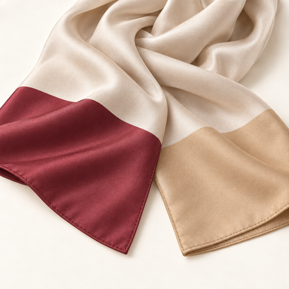 Elnaviq® Tricolore Long Scarf | Fluid Drapes, Parisian Simplicity