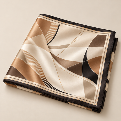 Elnaviq® Courbe Abstract Hair & Head Scarf | Sculpted Lines, Parisian Ease