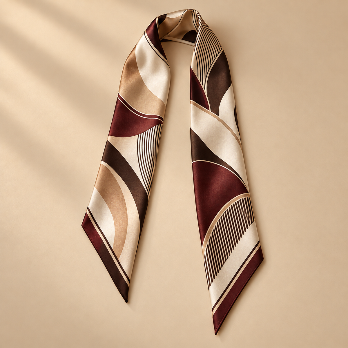 Elnaviq® Bordeaux Rhythm Bag Scarf | Rich Color, Refined Movement
