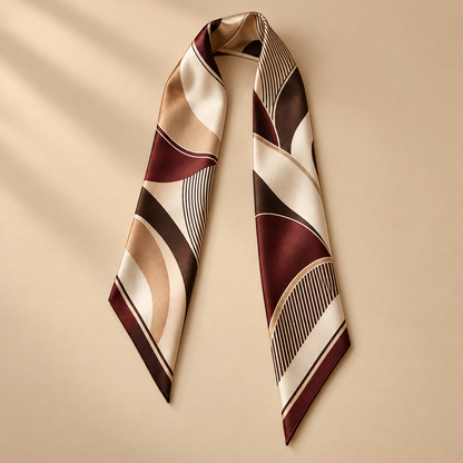 Elnaviq® Bordeaux Rhythm Bag Scarf | Rich Color, Refined Movement