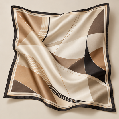 Elnaviq® Courbe Abstract Hair & Head Scarf | Sculpted Lines, Parisian Ease