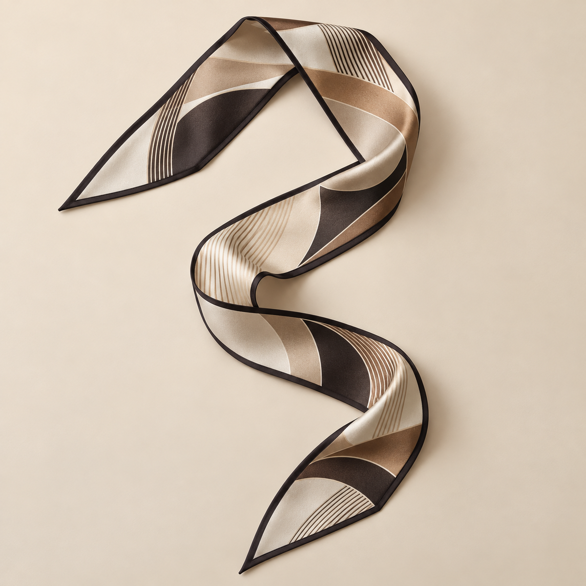 Elnaviq® Onde Abstract Bag Scarf | Warm Tones, Artful Curves