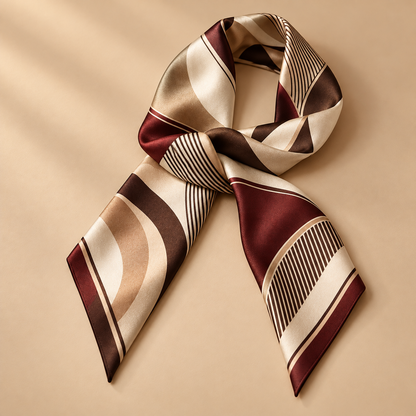 Elnaviq® Bordeaux Rhythm Bag Scarf | Rich Color, Refined Movement