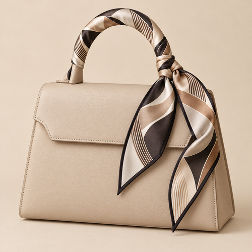 Elnaviq® Onde Abstract Bag Scarf | Warm Tones, Artful Curves