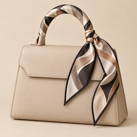 Elnaviq® Onde Abstract Bag Scarf | Warm Tones, Artful Curves