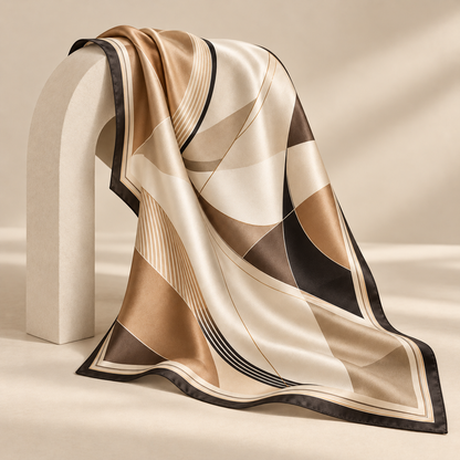 Elnaviq® Courbe Abstract Hair & Head Scarf | Sculpted Lines, Parisian Ease