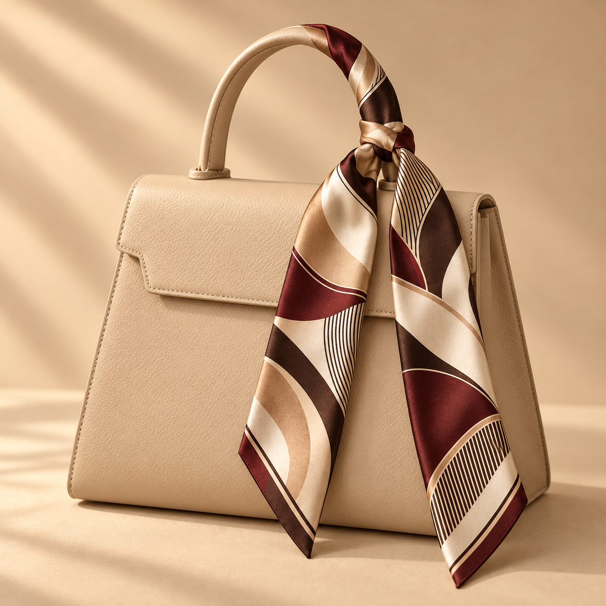 Elnaviq® Bordeaux Rhythm Bag Scarf | Rich Color, Refined Movement