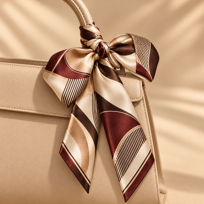 Elnaviq® Bordeaux Rhythm Bag Scarf | Rich Color, Refined Movement