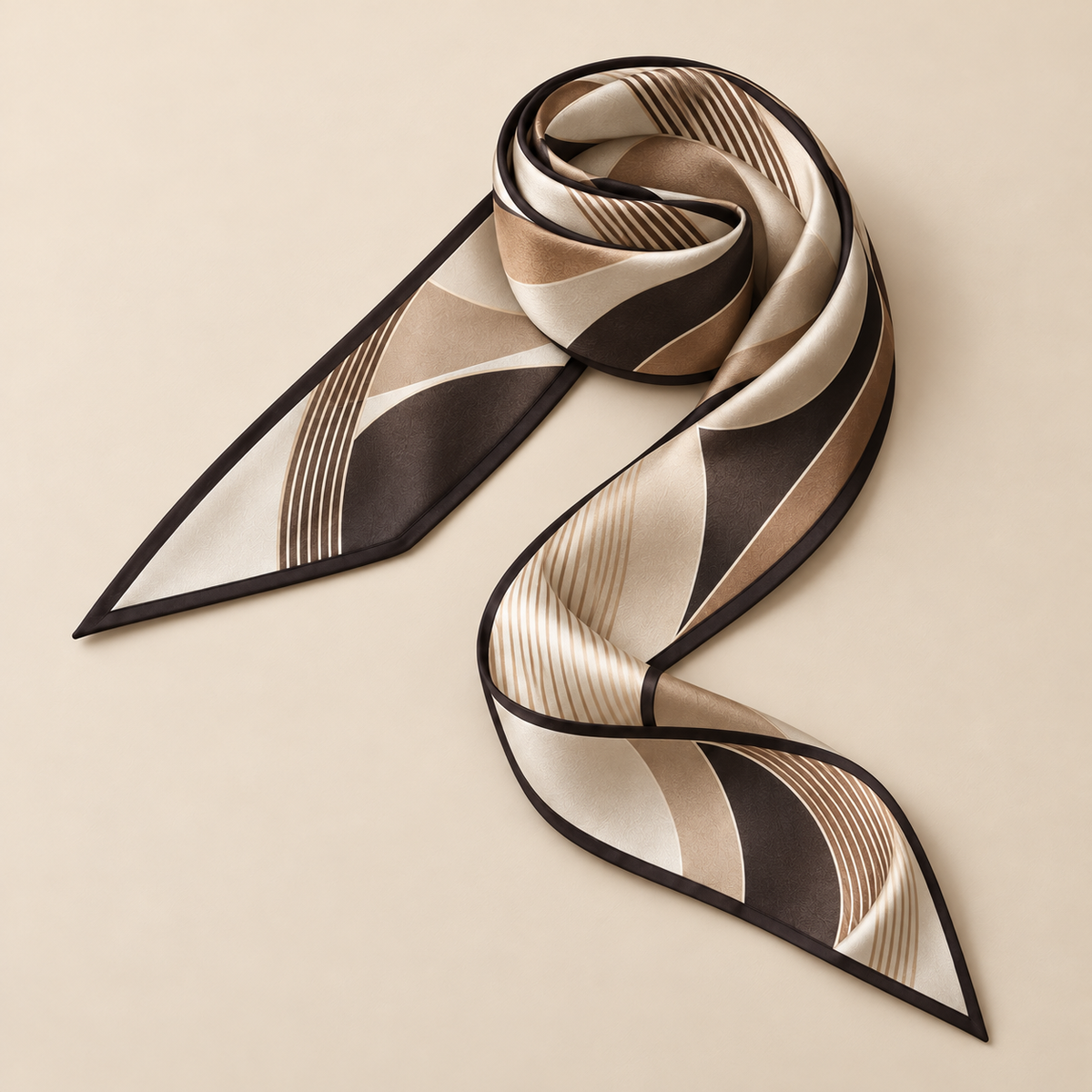 Elnaviq® Onde Abstract Bag Scarf | Warm Tones, Artful Curves