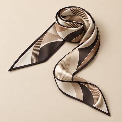 Elnaviq® Onde Abstract Bag Scarf | Warm Tones, Artful Curves