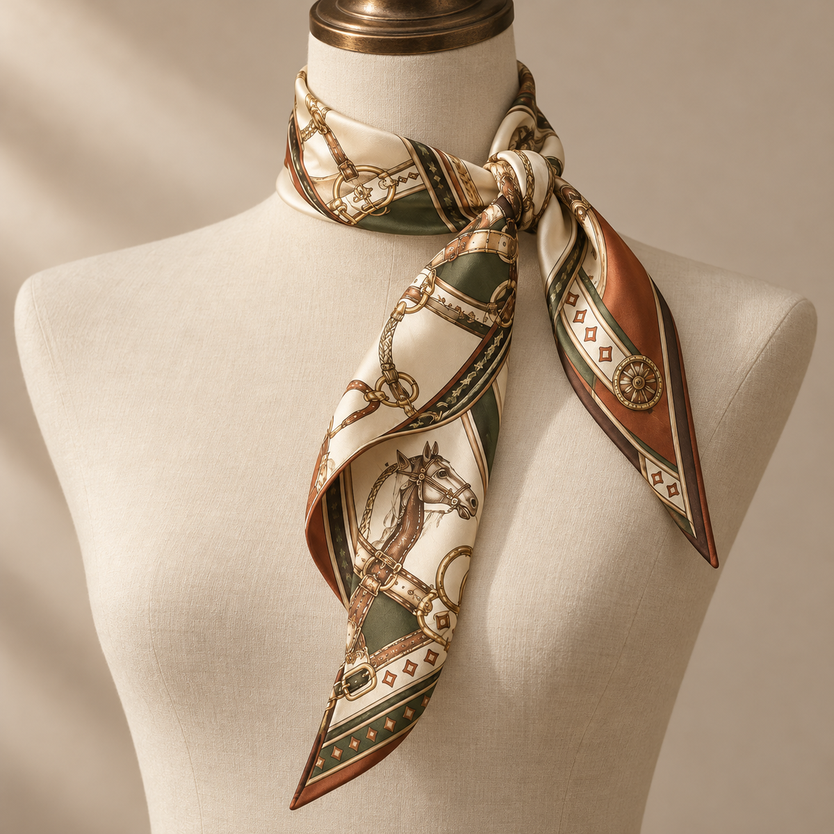 Elnaviq® Équestre Print Long Scarf | Heritage Motifs, Parisian Flair