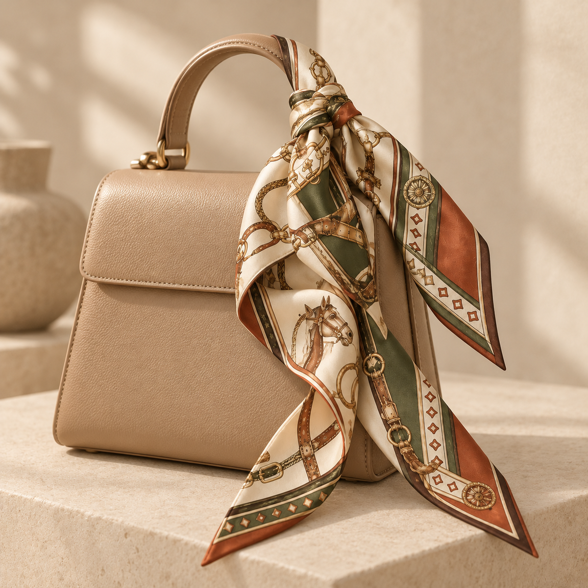 Elnaviq® Équestre Print Long Scarf | Heritage Motifs, Parisian Flair